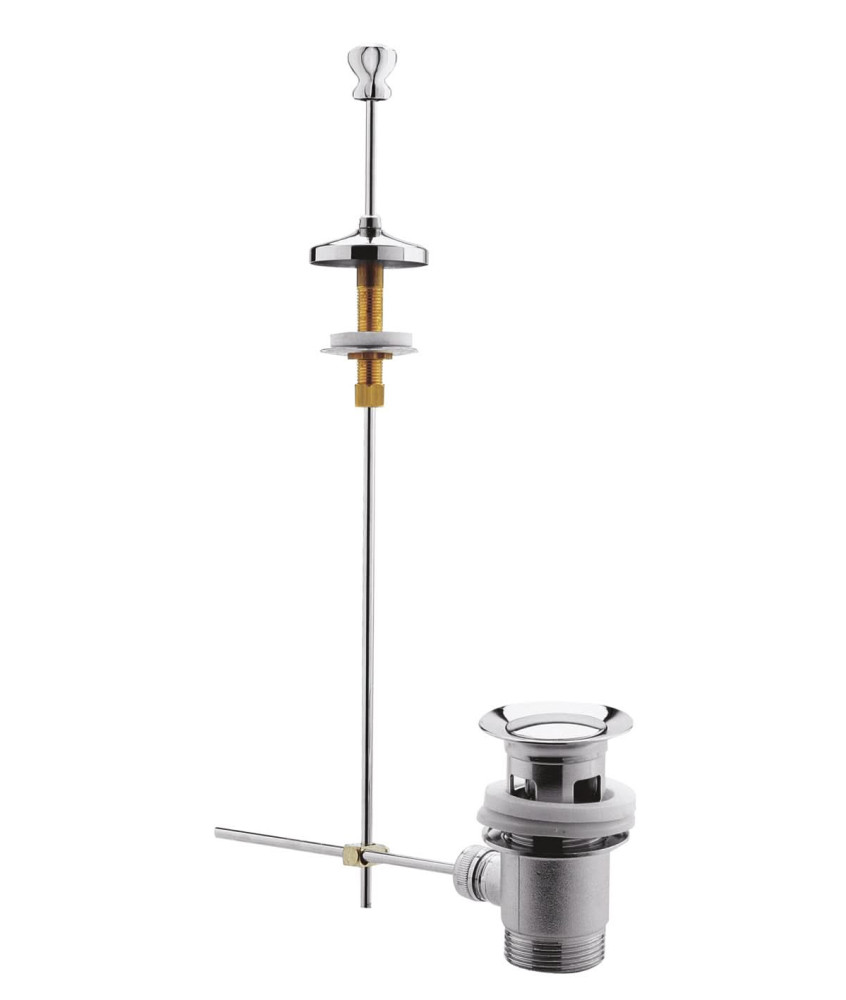 Nuie Basin Pull Up Waste with White Indice - Chrome