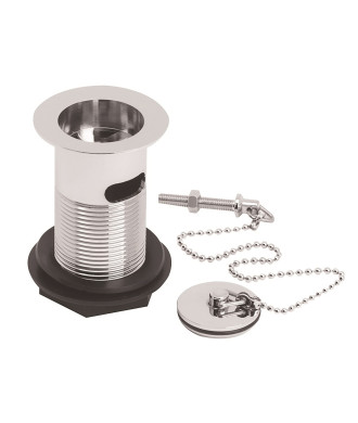 Nuie Stainless Steel Basin Plug And Chain Waste - Chrome