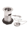 Nuie Stainless Steel Basin Plug And Chain Waste - Chrome