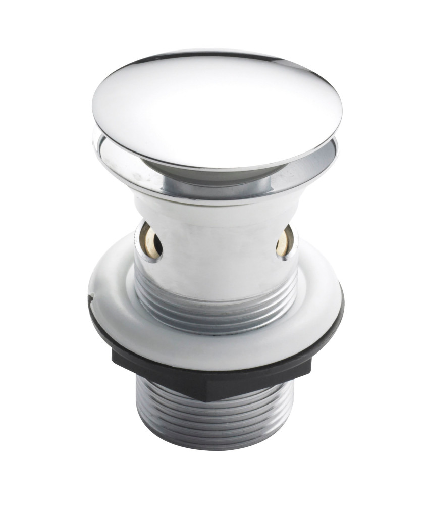 Nuie Easy-Clean Slotted Push Button Basin Waste - Chrome