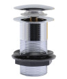 Nuie Easy-Clean Unslotted Push Button Basin Waste - Chrome