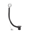 Nuie Bath Waste With Overflow Brass Plug And Link Chain - Chrome