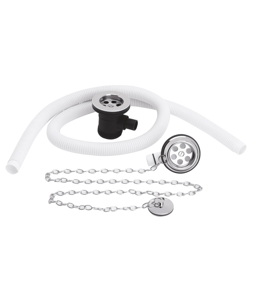 Nuie Extended Retainer Bath Waste And Overflow - Chrome
