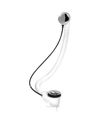 Nuie Modern Extended Bath Pop Up Waste With Overflow - Chrome