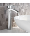 iBathUK Nexor Tall Curved Counter Top Basin Mixer Tap, Chrome Bathroom Sink Faucet for Modern Vessel Basins, Basin with Mixer...