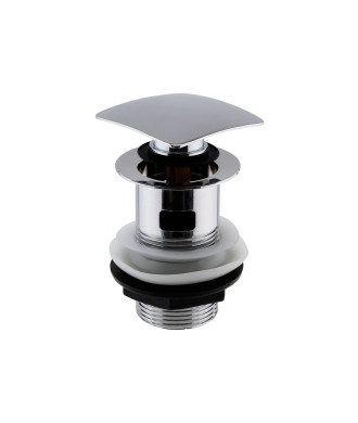 Nuie Square Press Top Slotted Basin Waste - Chrome