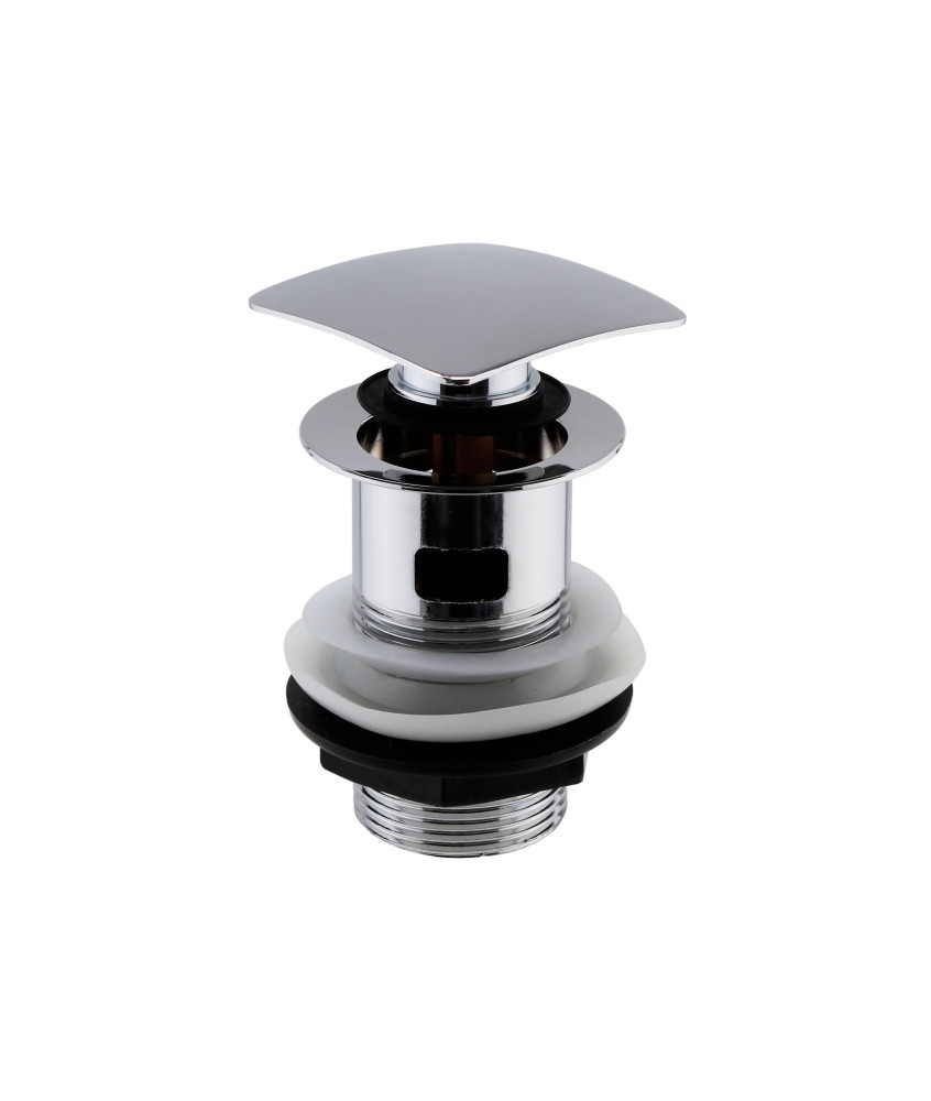Nuie Square Press Top Slotted Basin Waste - Chrome