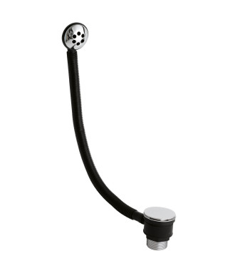 Nuie Push Button Bath Waste With Overflow - Chrome