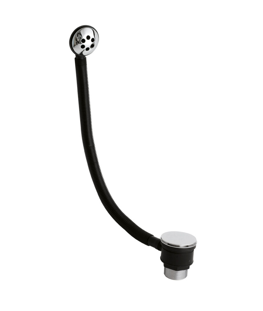 Nuie Push Button Bath Waste With Overflow - Chrome
