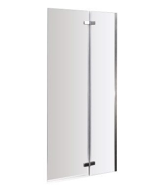 Nuie Ella Hinged Shower Bath Screen - 1400mm x 750mm - Satin Chrome