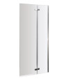 Nuie Ella Hinged Shower Bath Screen - 1400mm x 750mm - Satin Chrome