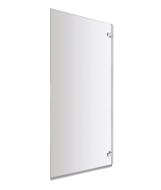 Nuie Ella Hinged Shower Bath Screen - 1435mm x 780mm - Satin Chrome