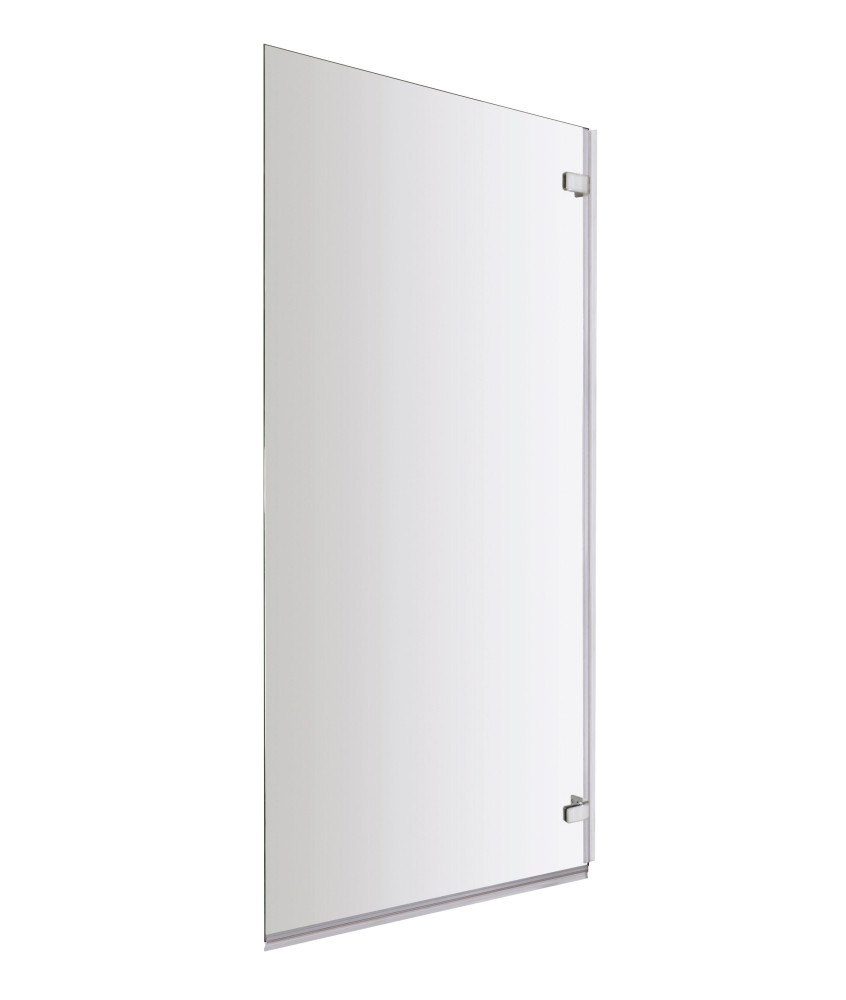 Nuie Ella Hinged Shower Bath Screen - 1435mm x 780mm - Satin Chrome