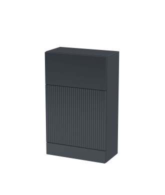 Hudson Reed Fluted Floor Standing WC Unit, Back to Wall WC Units for Modern Bathroom, Soft Black, 500mm