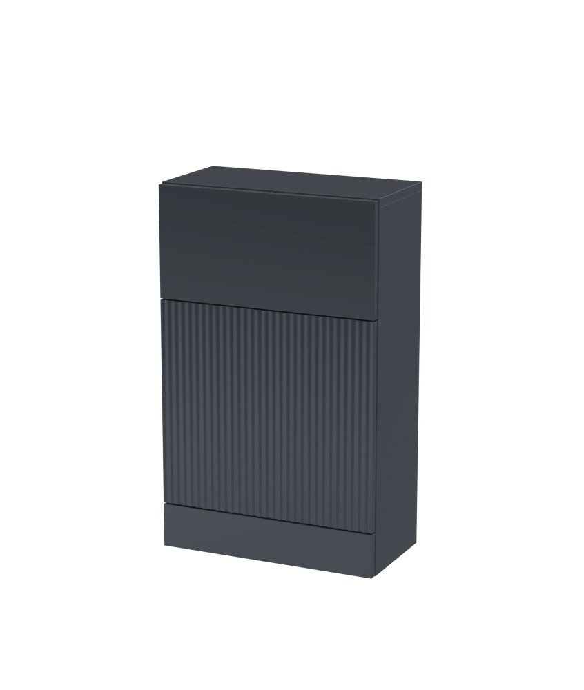Hudson Reed Fluted Floor Standing WC Unit, Back to Wall WC Units for Modern Bathroom, Soft Black, 500mm