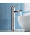 iBathUK Xylen Luxury Tall Counter Top Basin Mixer Tap, Modern Chrome Bathroom Sink Faucet, Basin with Mixer Tap