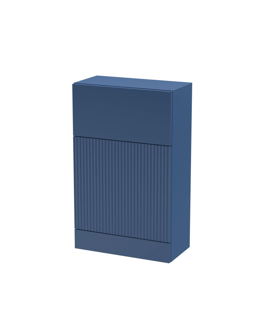 Hudson Reed Fluted Floor Standing WC Unit, Back to Wall WC Units for Modern Bathroom, Satin Blue, 500mm