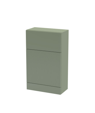 Hudson Reed Fluted Floor Standing WC Unit, Back to Wall WC Units for Modern Bathroom. Satin Green, 500mm