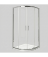 iBathUK Solis 6mm Glass Sliding Door Offset Quadrant Shower Enclosure - Chrome