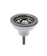 Nuie Fireclay Sinks Pull Out Basket Strainer Waste without Overflow, Kitchen Sink Waste Strainer, Brushed Pewter, 90mm