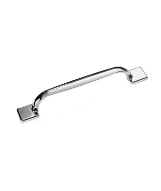 Nuie Handles Square Strap Chrome Handle 128mm Centres, Traditional Square Strap Design, Durable Bathroom Accessories, Chrome