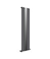 iBathUK Apex Vertical Slim Flat Panel Mirror Radiator, Wall Mounted Designer Radiator with Angled Valve, Matt Anthracite, 180...