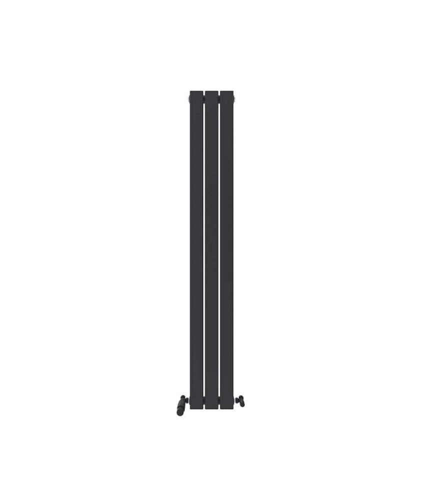 iBathUK Apex Vertical Single Panel Slim Flat Radiator, Wall Mounted Designer Radiator with Angled Valve, Matt White, 1800mm x...