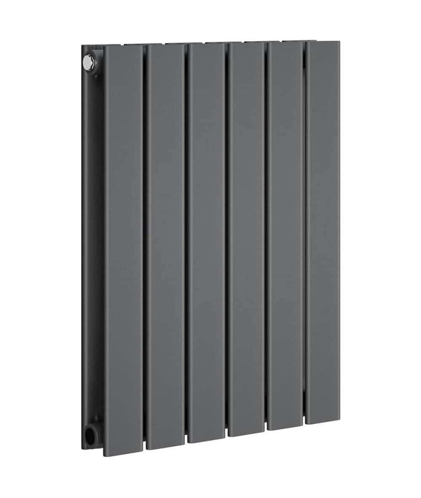 iBathUK Apex Horizontal Double Panel Slim Flat Radiator, Wall Mounted Designer Radiator with Angled Valve, Matt White, 600mm ...