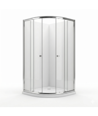 iBathUK Vesper 6mm Glass Sliding Door Quadrant Shower Enclosure - Chrome