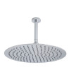 Hudson Reed Fixed Shower Heads Ceiling Mounted Head & Arm, Round Minimalist Design, Shower Accessories, Chrome,  400mm Diameter