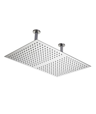Hudson Reed Fixed Shower Heads Ceiling-Mounted Fixed Head, Rectangular Minimalist Design, Shower Accessories, Chrome, 600mmX4...