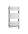 Hudson Reed Wall Hung Electric Square Flat Towel Rail with 8 Bars, Stylish Heated Towel Rail, Chrome, 840mm x 500mm