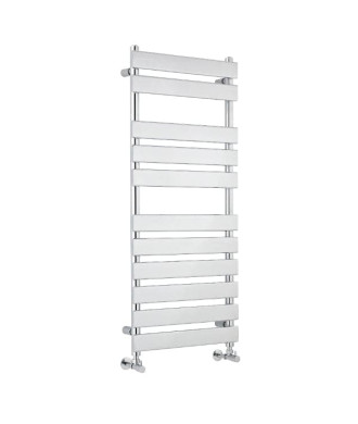 Nuie Piazza Heated Towel Radiator Rail, Wall Mounted, Bathroom Radiator for Towel Warming, 1200mm x 500mm, Chrome