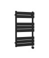 Hudson Reed Wall Hung Electric Square Flat Towel Rail with 8 Bars, Stylish Heated Towel Rail, Matt Black, 840mm x 500mm