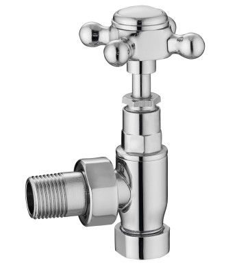 Nuie Crosstop Angled Radiator Valves Pair - Chrome