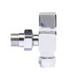 Nuie Pure Square Angled Radiator Valves Pair - Chrome