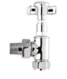 Nuie Victorian Crosshead Angled Radiator Valves Pair - Chrome