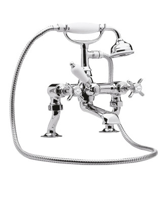 Nuie Beaumont Luxury Cranked Bath Shower Mixer Tap - Chrome