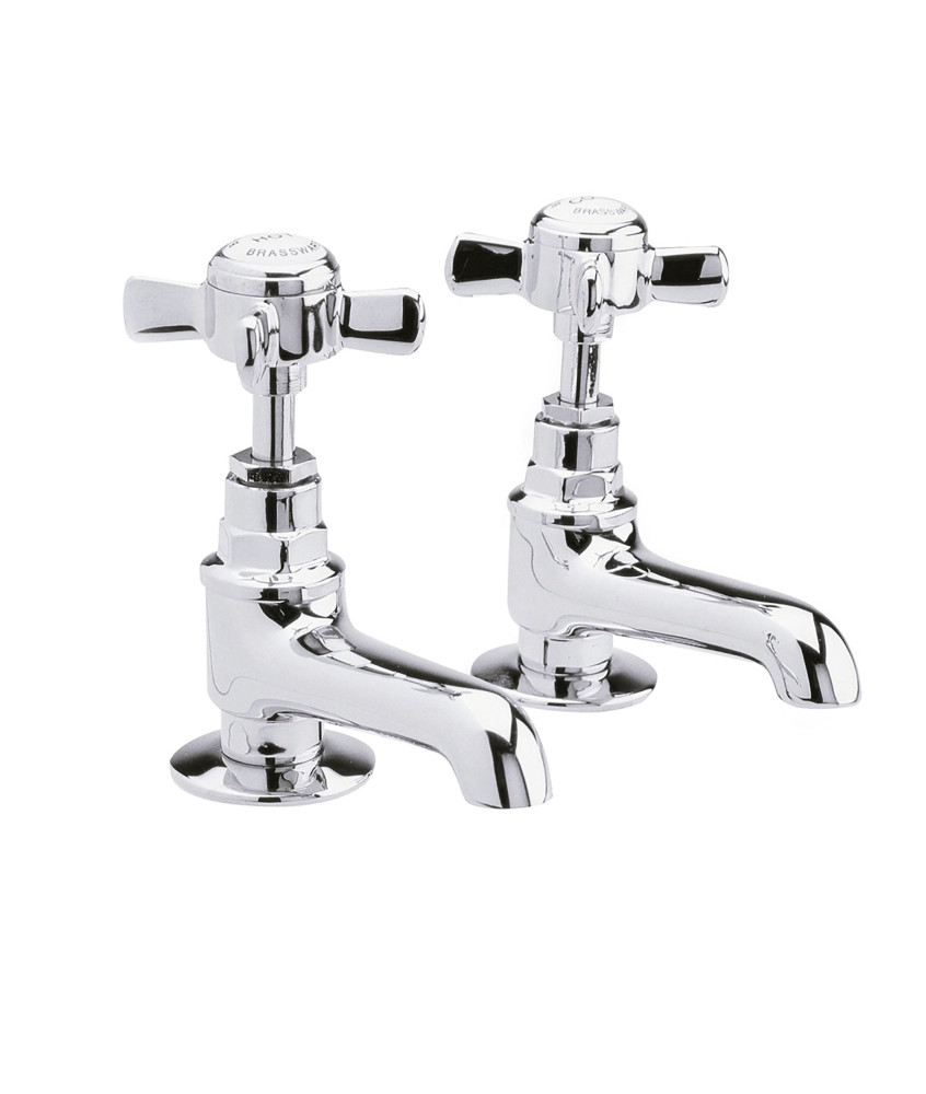 Nuie Beaumont Basin Pillar Taps - Chrome
