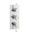 Nuie Edwardian Triple Handle Concealed Shower Valve - Chrome