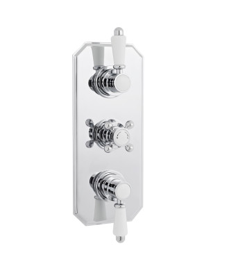 Nuie Victorian Triple Handle Concealed Shower Valve - Chrome