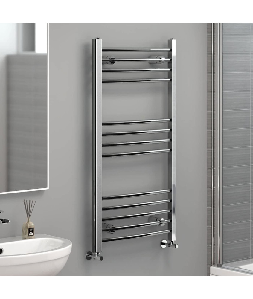 iBathUK Zypher Curved Heated Towel Rail Bathroom Radiator - Chrome