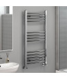 iBathUK Zypher Curved Heated Towel Rail Bathroom Radiator - Chrome