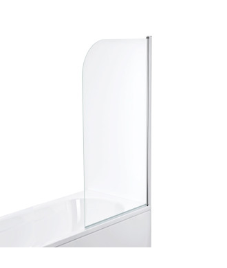 iBathUK Visra Modern Pivot Bath Shower Glass Screen, Reversible Clear Glass Door Panel, Bath Shower Screen, 800mm
