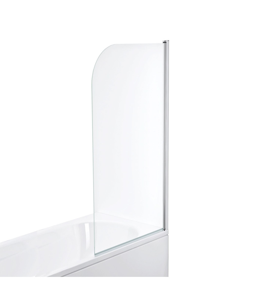 iBathUK Visra Modern Pivot Bath Shower Glass Screen, Reversible Clear Glass Door Panel, Bath Shower Screen, 800mm