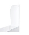 iBathUK Visra Modern Pivot Bath Shower Glass Screen, Reversible Clear Glass Door Panel, Bath Shower Screen, 800mm