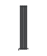 iBathUK Apex Vertical Double Panel Slim Flat Radiator, Wall Mounted Designer Radiator, High Heat Output, Matt Anthracite, 160...