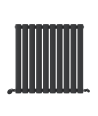 iBathUK Strata Horizontal Single Panel Oval Radiator, Wall Mounted Designer Radiator, High Heat Output, Matt White, 600 x 1440mm