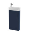 Hudson Reed Juno Compact Floor Standing Vanity Unit with Right Hand White Basin, Slimline Sink Vanity Unit with Soft Close Do...