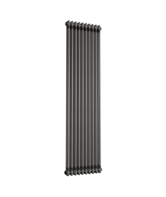 iBathUK Regency Vertical Traditional Wall Mounted 3 Column Designer Radiator, High Heat Output Hydronic Heating, Gloss Raw Me...